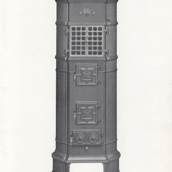 Moderne Ovn Nr. 900AK M. Vase Og Forniklede Gitterdøre 1934