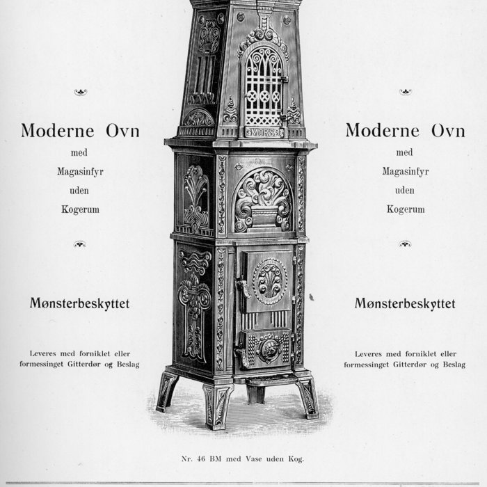 Moderne Ovn Nr. 46BM Med Vase Uden Kogeindretning, 1914