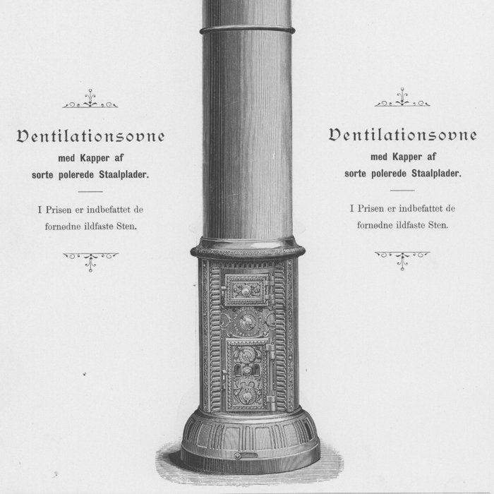 Ventilationsovn Nr.710, Nr.720, Nr.730, Nr.740, 1895 Prod. År. 1893