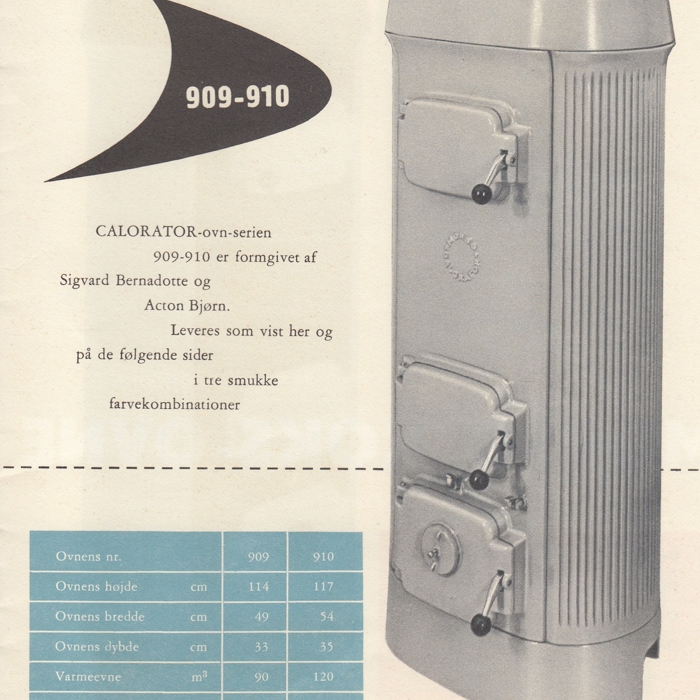 Calorator Ovn Nr. 909 Og 910 1958