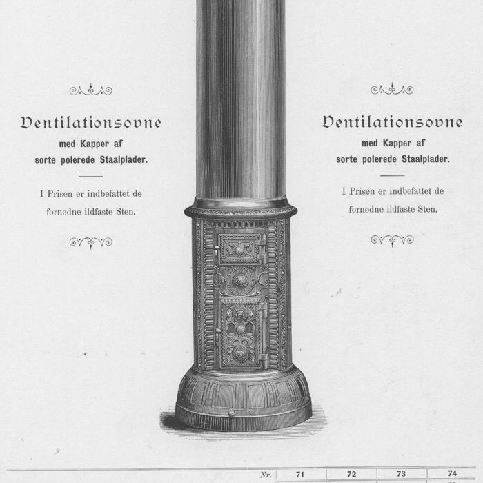 Ventilationsovn Nr.71, Nr.72, Nr.73 Og Nr.74, 1895 Prod. År. 1893