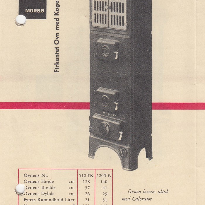 Firkantet Ovn Nr. 510TK Og 520TK 1959